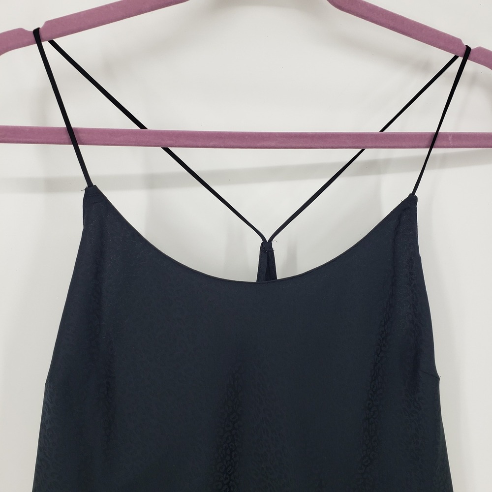 Victorias Secret Leopard Animal Print Satin Cami Tank Top L Camisole Black Sexy - Picture 7 of 11